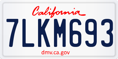 CA license plate 7LKM693