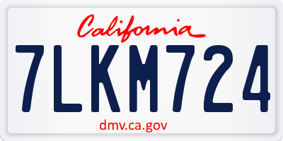 CA license plate 7LKM724