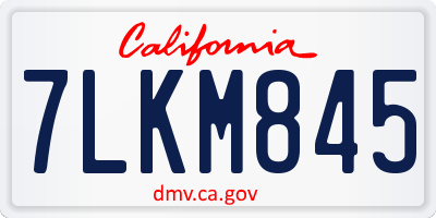 CA license plate 7LKM845