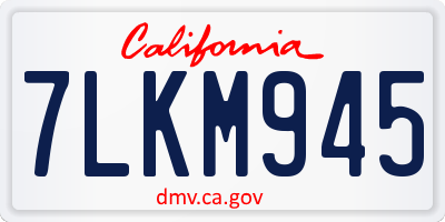 CA license plate 7LKM945
