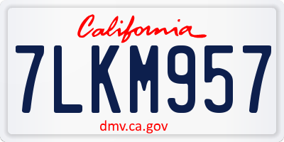 CA license plate 7LKM957