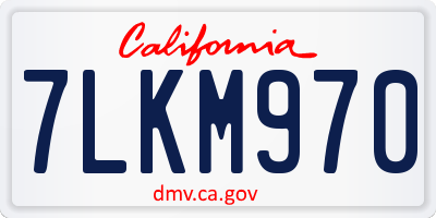 CA license plate 7LKM970