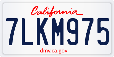 CA license plate 7LKM975