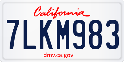 CA license plate 7LKM983