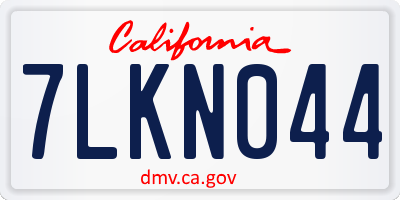 CA license plate 7LKN044
