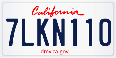 CA license plate 7LKN110
