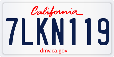 CA license plate 7LKN119
