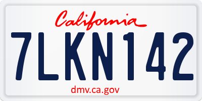 CA license plate 7LKN142