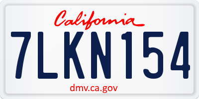 CA license plate 7LKN154