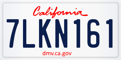 CA license plate 7LKN161