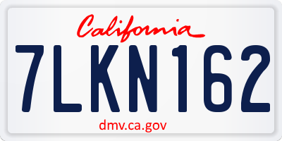 CA license plate 7LKN162