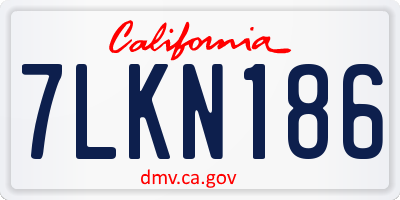 CA license plate 7LKN186