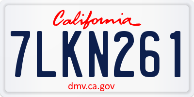 CA license plate 7LKN261