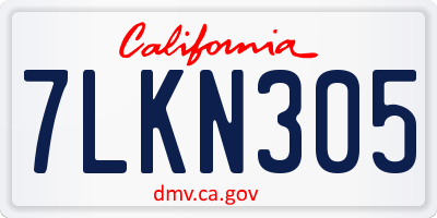 CA license plate 7LKN305