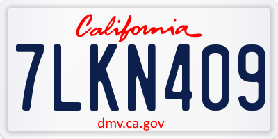 CA license plate 7LKN409