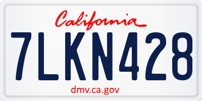CA license plate 7LKN428