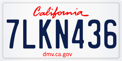 CA license plate 7LKN436
