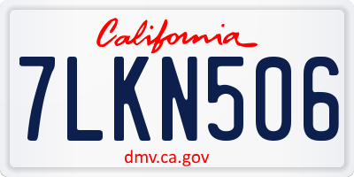 CA license plate 7LKN506