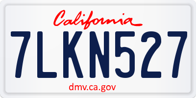 CA license plate 7LKN527
