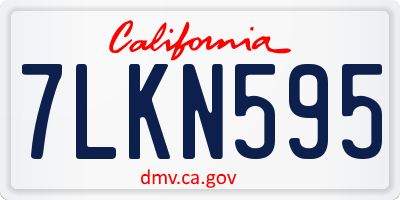 CA license plate 7LKN595