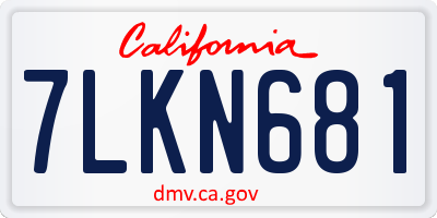 CA license plate 7LKN681