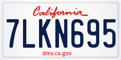 CA license plate 7LKN695