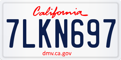 CA license plate 7LKN697