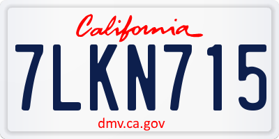 CA license plate 7LKN715