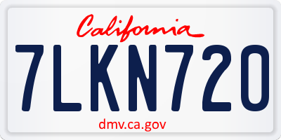 CA license plate 7LKN720