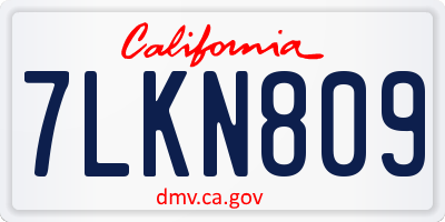 CA license plate 7LKN809
