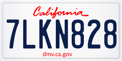 CA license plate 7LKN828