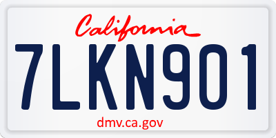 CA license plate 7LKN901