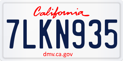 CA license plate 7LKN935
