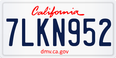 CA license plate 7LKN952