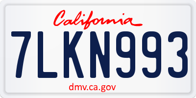 CA license plate 7LKN993