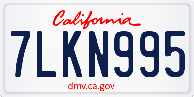 CA license plate 7LKN995