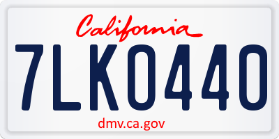 CA license plate 7LKO440