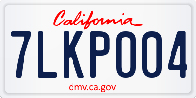 CA license plate 7LKP004