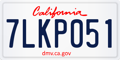 CA license plate 7LKP051