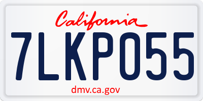 CA license plate 7LKP055