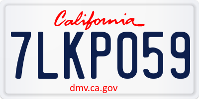 CA license plate 7LKP059