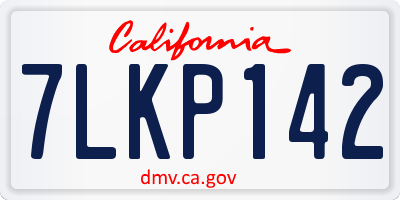 CA license plate 7LKP142