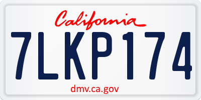 CA license plate 7LKP174