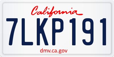 CA license plate 7LKP191