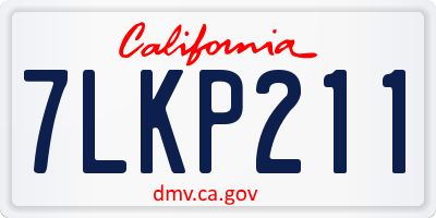 CA license plate 7LKP211