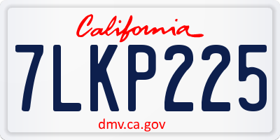 CA license plate 7LKP225