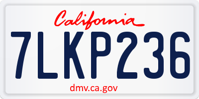 CA license plate 7LKP236