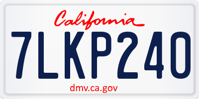 CA license plate 7LKP240
