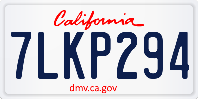 CA license plate 7LKP294