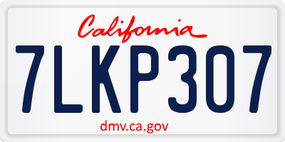 CA license plate 7LKP307
